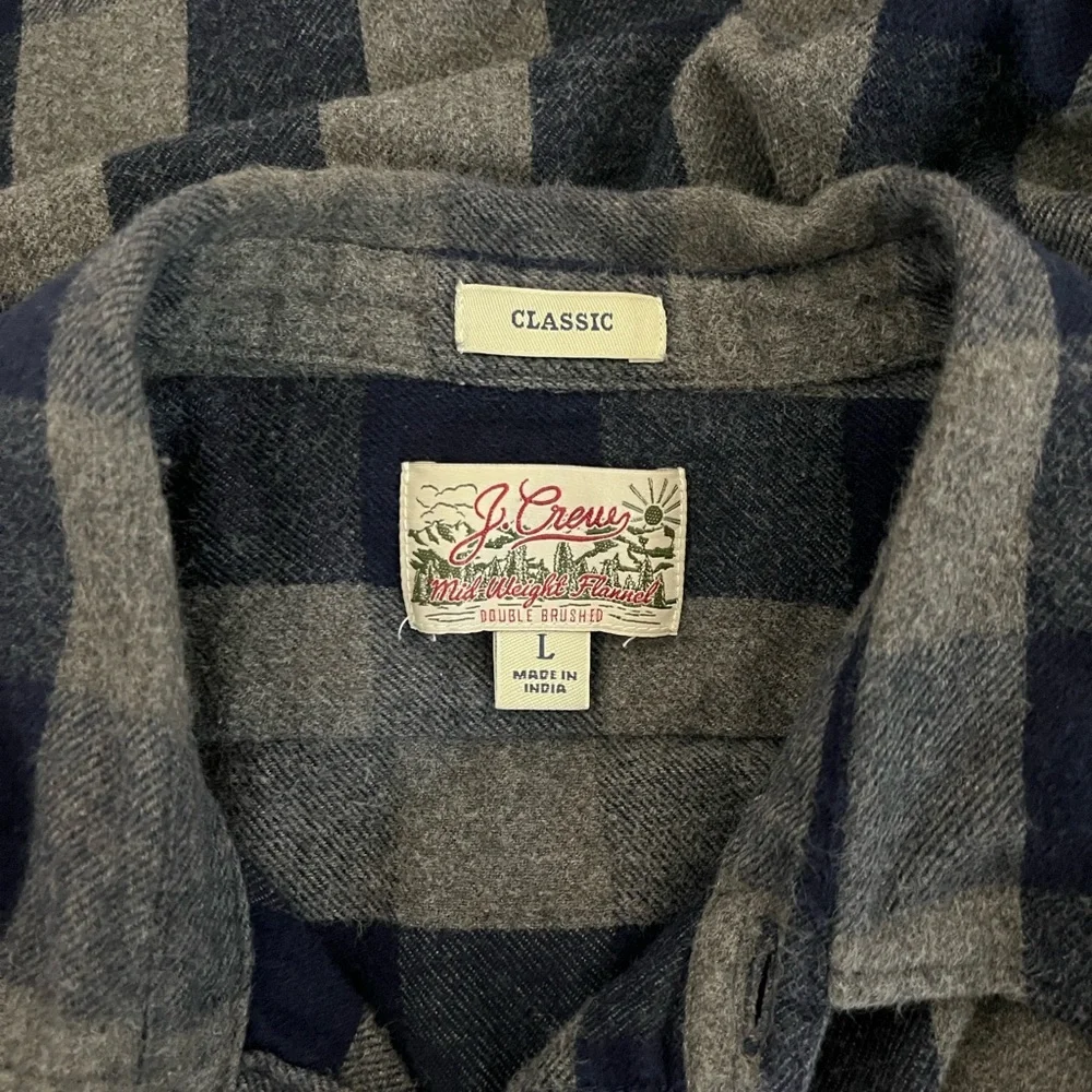 J. Crew Midweight Flannel Workshirt Large
